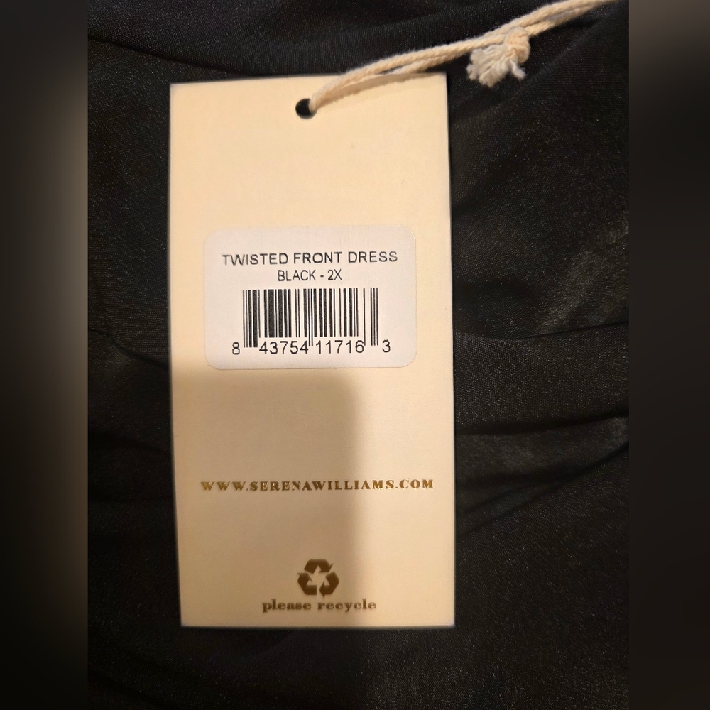 NWT SERENA‎ WILLIAMS Black Twisted Front Dress - Size 2X - Picture 10 of 10